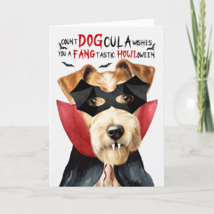 Fox Terrier Hond Grappige Graaf DOGcula Halloween Feestdagen Kaart