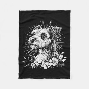 Fox Terrier Hondenliefhebber Retro Style Tattoo Fleece Deken