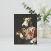 Fox Terrier in Victoriaans kleren postkaart (Staand voorkant)