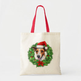 Fox Terrier Kerstkrans Canvas tas