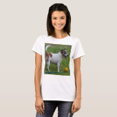 Fox Terrier met zijn gele bal, dames T-shirt (Voorkant volledig)