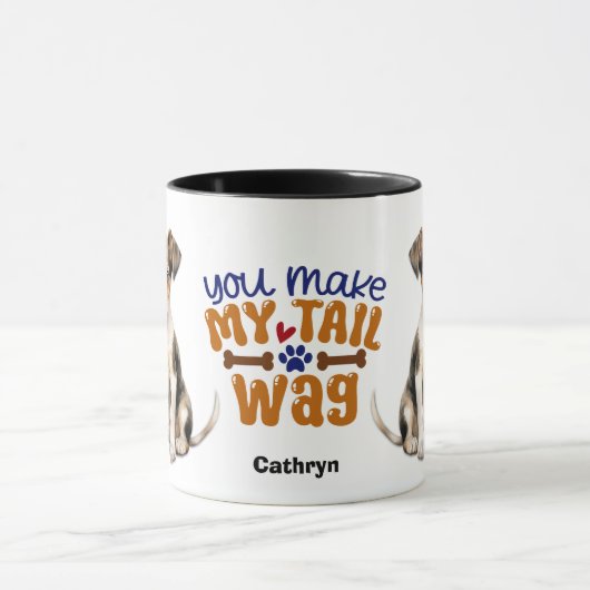 Fox Terrier Puppy Je maakt mijn staart wag Mok (Midden)