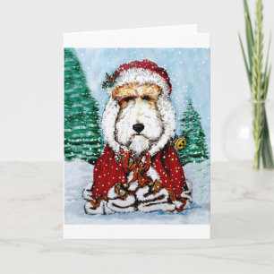 Fox Terrier Sinterklaas! Feestdagen Kaart
