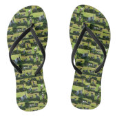 Fox Terrier The Long Hard Day Photo Collage, Teenslippers (Voetbed)