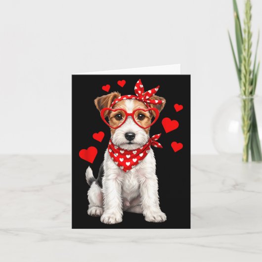 Fox Terrier Valentines Day Wirehaired Dog Lover He Kaart (Voorkant)