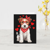 Fox Terrier Valentines Day Wirehaired Dog Lover He Kaart (Gele Bloem)