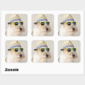 Fox Terrier Vierkante Sticker (Vel)