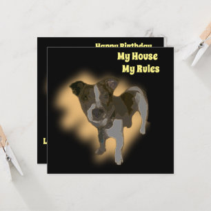 Fox Terrier Waterverf, Flat Birthday Kaart