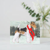 Fox Terrier Winter Briefkaart (Staand voorkant)