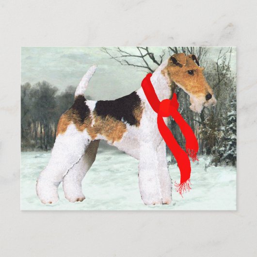 Fox Terrier Winter Briefkaart (Voorkant)