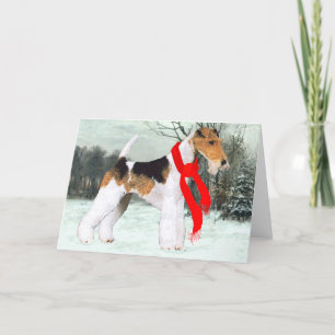 Fox Terrier Winter Feestdagen Kaart