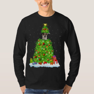 Fox Terrier Xmas Lighting Tree Funny Fox Terrier C T-shirt