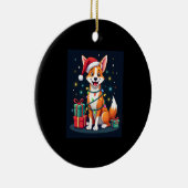 Fox Terrier Xmas Verlichting Santa Fox Terrier Hon Keramisch Ornament (Rechts)