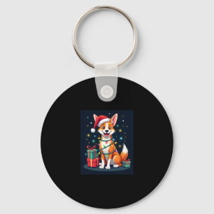 Fox Terrier Xmas Verlichting Santa Fox Terrier Hon Sleutelhanger