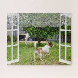Fox Terriers die de tuin verkennen, Legpuzzel