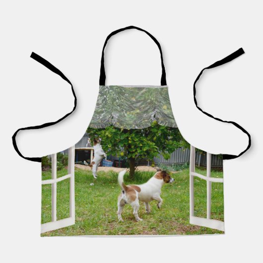 Fox Terriers door mijn raam, Kinder Schort (Voorkant)