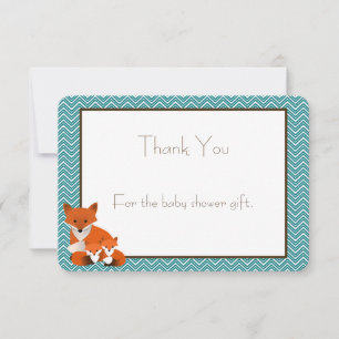 Fox Twins Baby shower Bedankt voor je opmerking Notitiekaartje