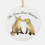 Fox Twins Keramisch Ornament (Voorkant)