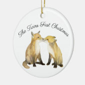 Fox Twins Keramisch Ornament (Links)