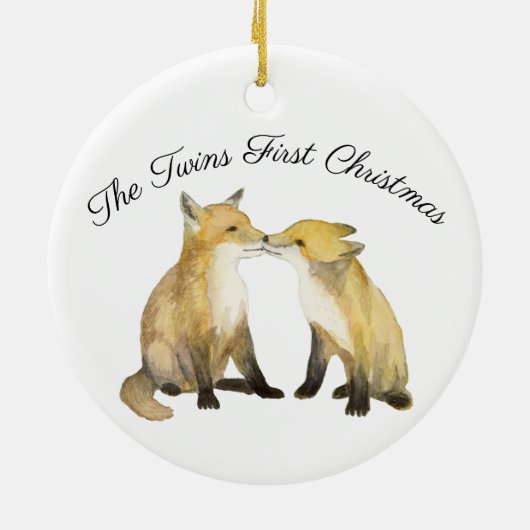 Fox Twins Keramisch Ornament (Achterkant)