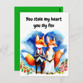 Fox Valentijnsdag Kaart (Voorkant / Achterkant)