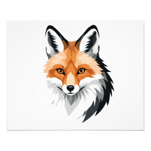Fox Vector Grafische Kunst Portret Dierlijke Geest Foto Afdruk