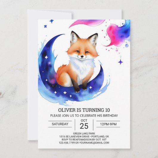 Fox Verjaardagsfeestje Delight Kaart (Voorkant)