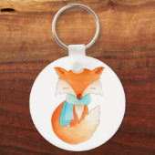 Fox verpakt in waterverf art sleutelhanger (Voorkant)