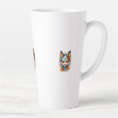 Fox Vibes: tijdloze herfstkunst Latte Mok (Rechts)