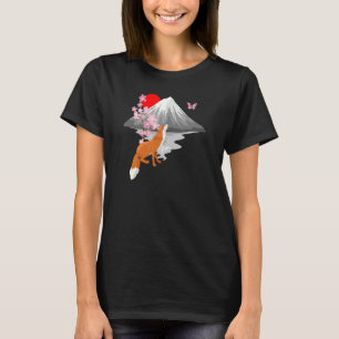 Fox vlinder met kersenbloesem vleugel japans sa t-shirt