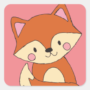 Fox-vormgeving met baby vierkante sticker