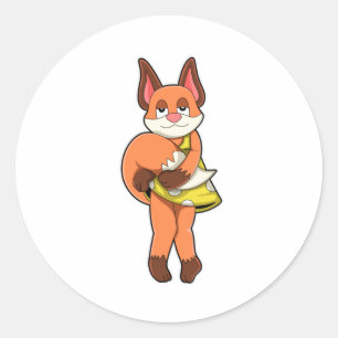 Fox Vrouw met rok Ronde Sticker