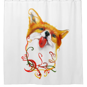Fox-Waterverf Douchegordijn