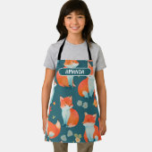 Fox Waterverf Kleurrijk Gepersonaliseerd Patroon Schort (Insitu)