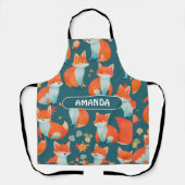 Fox Waterverf Kleurrijk Gepersonaliseerd Patroon Schort (Voorkant)