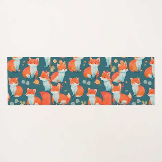 Fox Waterverf Kleurrijk Gepersonaliseerd Patroon Yogamat (Achterkant (horizontaal))