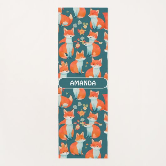Fox Waterverf Kleurrijk Gepersonaliseerd Patroon Yogamat (Voorkant)