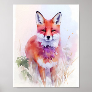 Fox Waterverf Portret 2 Briefkaart Poster