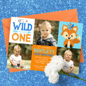 Fox Wild One 3 Photo Invitation pour le premier an