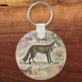 Fox Wildlife Collage  Illustratie Sleutelhanger (Voorkant)