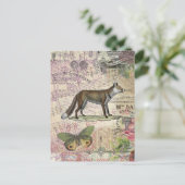 Fox Wildlife Dierenillustratie Briefkaart (Staand voorkant)