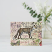 Fox Wildlife  Dierenillustratie Briefkaart (Staand voorkant)