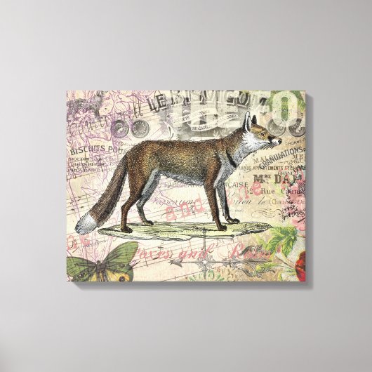 Fox Wildlife  Dierenillustratie Canvas Afdruk (Voorkant)