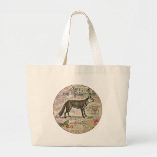 Fox Wildlife  Dierenillustratie Grote Tote Bag