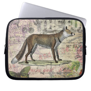 Fox Wildlife Dierenillustratie Laptop Sleeve