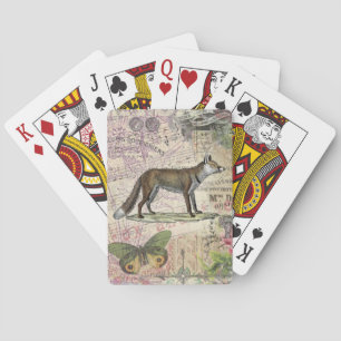 Fox Wildlife  Dierenillustratie Pokerkaarten