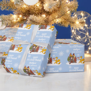 Fox Winter Baby shower Het is koud buiten Gift Cadeaupapier