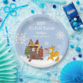 Fox Winter Baby shower Het is koud buiten Papieren Bordje (Feest)