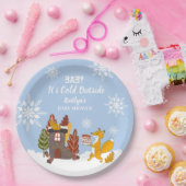 Fox Winter Baby shower Het is koud buiten Papieren Bordje (Feest)