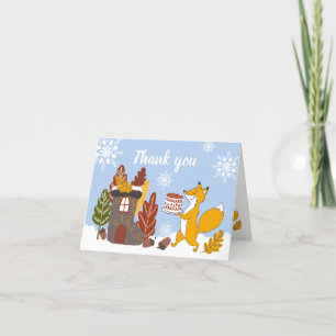 Fox Winter Baby shower Het is Koud Dank u kaart